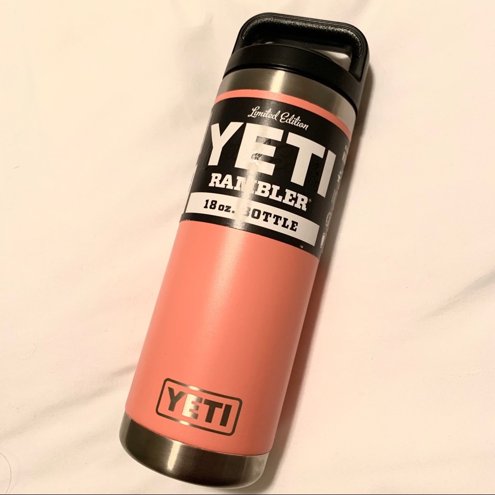 Limited Coral Yeti 18 oz Rambler Tumbler Mug